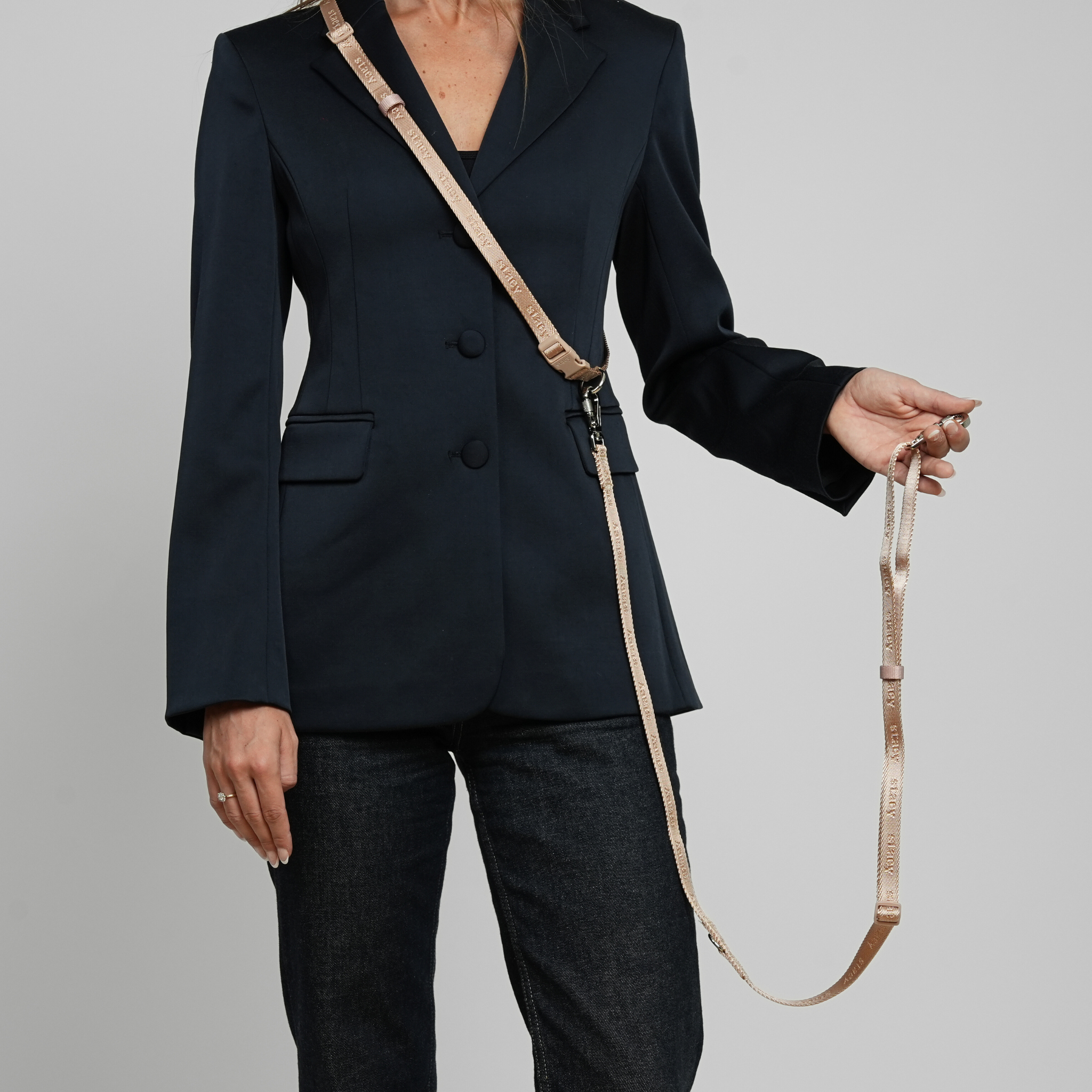 Hands-Free koiran talutushihna | Vaalea ruusu