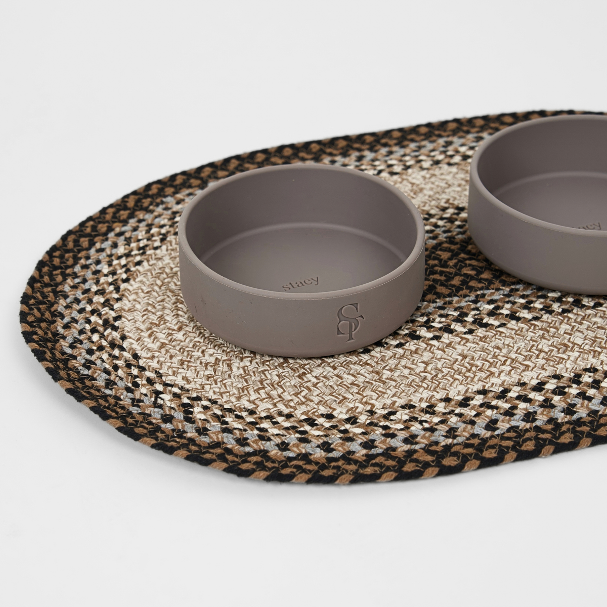 Elli - Braided Oval Feeding Mat - Multi Color