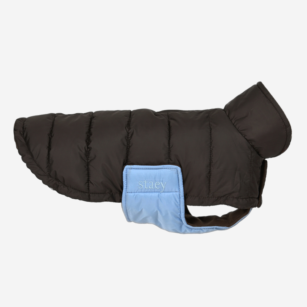 Nora Dog Coat | Espresso/Sky Blue